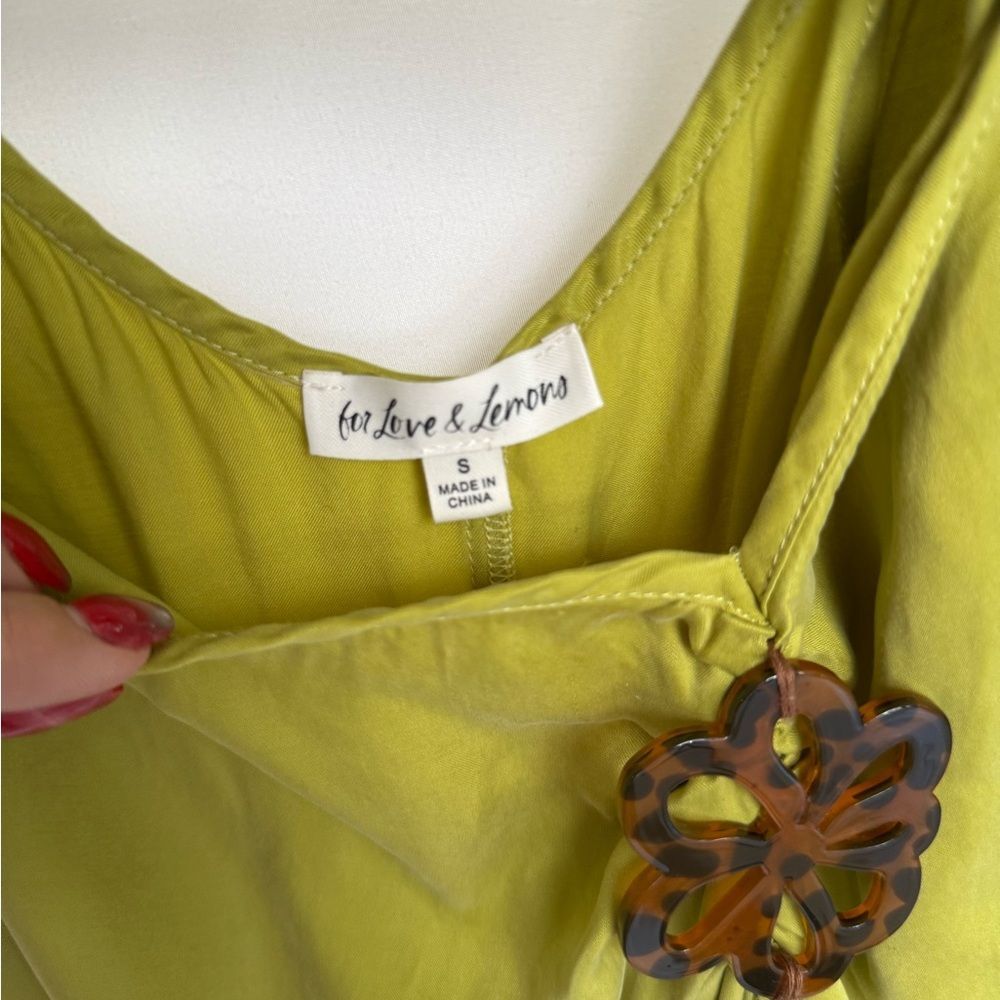 For Love & Lemons Allie Midi Dress in Green Sz Small - Picture 7 of 12